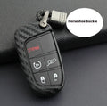 Black silicone key case with carbon fibre pattern for Dodge Chrysler Fiat remote key fobs.