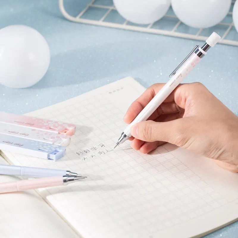 Mixed colour 0.5mm automatic pencil set with Sakura law cartoon design and HB refill boxes