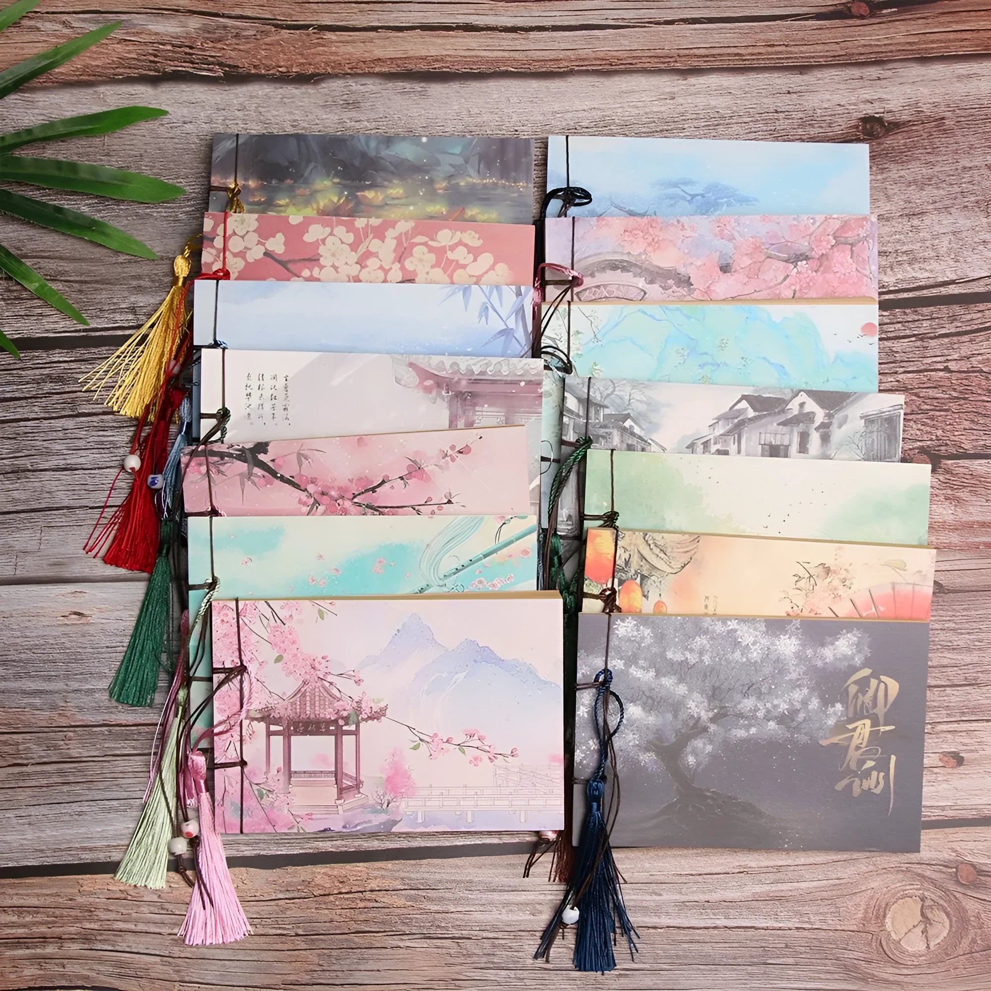 Hand-stitched kraft paper notebook with a tassel bookmark, shown in a natural colour.