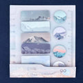 PP bottom plate mark sticky note index sticker set with colourful tabs and plastic ruler for page organisation.