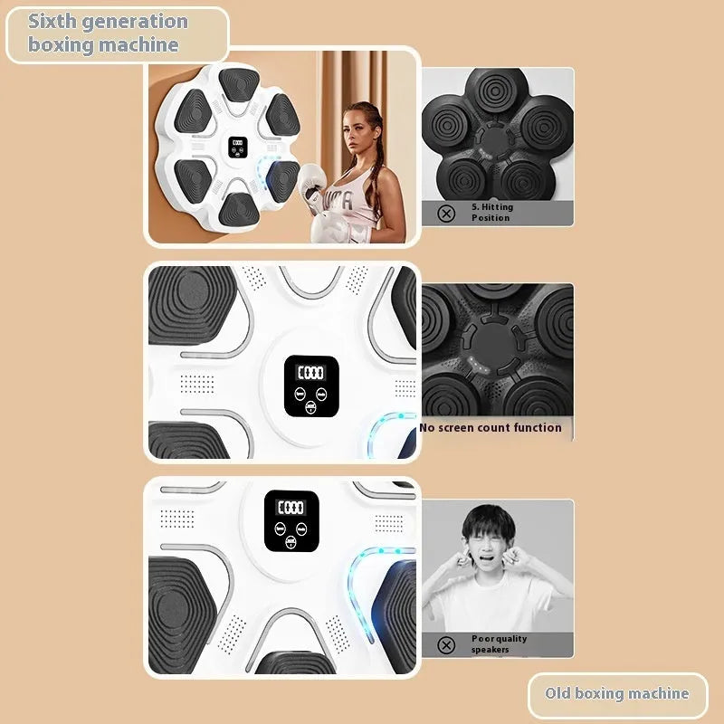 Smart music boxing machine wall target with electronic reaction training and ABS construction