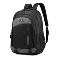 A high school student's nylon backpack with air pillow straps in black, red, blue, or grey colours.