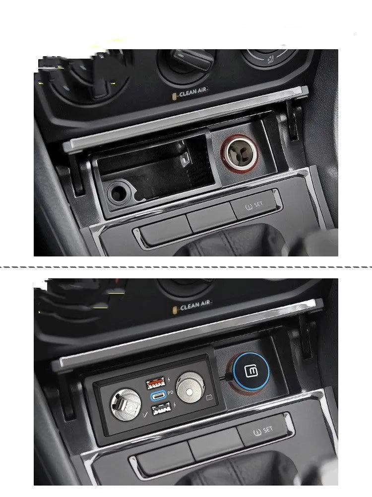 Volkswagen-compatible car charger with QC3.0 fast charging for Lavida, Polo and Weiling models