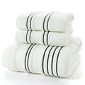 Pure cotton bath towel set with one large bath towel and two hand towels in neutral colour options