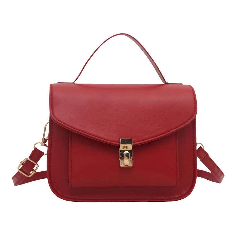 Urban simplicity messenger bag in PU leather with document pocket and sewing line detail