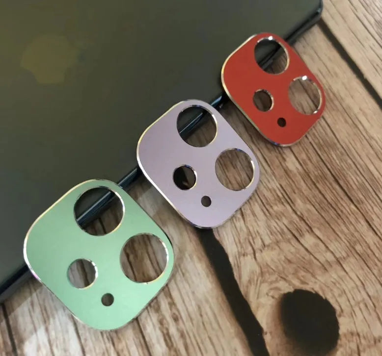 Metal camera lens protection ring for iPhone 11 and iPhone 11 Pro in various colour options.