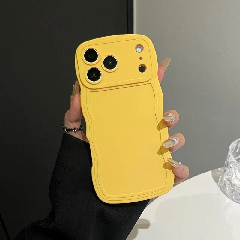 Antique white liquid big wave TPU phone case with embossed texture for iPhone