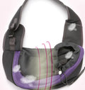 Polyester pet backpack carrier for a small dog, showing clear PVC front panel and adjustable shoulder straps.