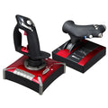 Red USB flight simulation controller joystick with ABS construction for computer gaming