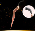 Rose gold metal false eyelash curler aid tool on plain background