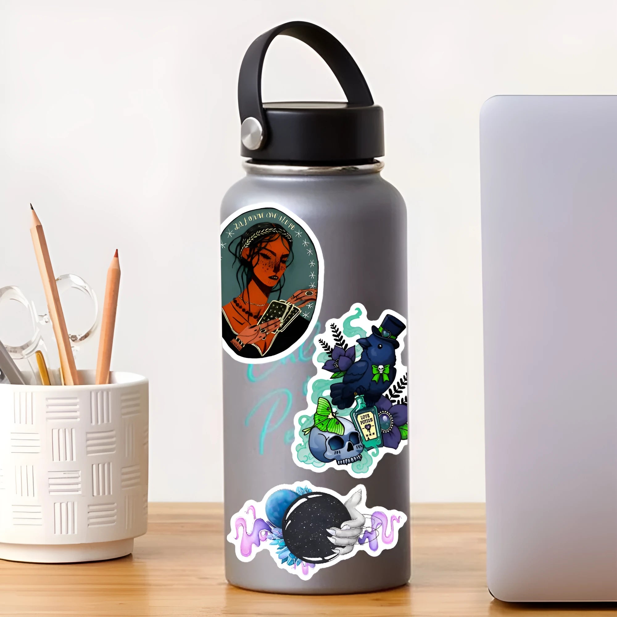 Waterproof PVC stickers 50 pack with glossy finish for laptop skateboard personalisation