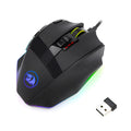 Black Redragon M801P dual mode gaming mouse with nine buttons and adjustable DPI settings