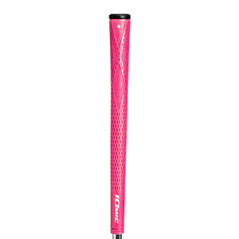 TPE material golf grip shown in various colour options including pink, red, and black.