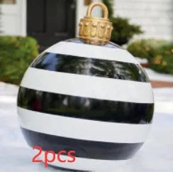 Large 60cm diameter inflatable PVC Christmas ball decoration for outdoor tree hanging