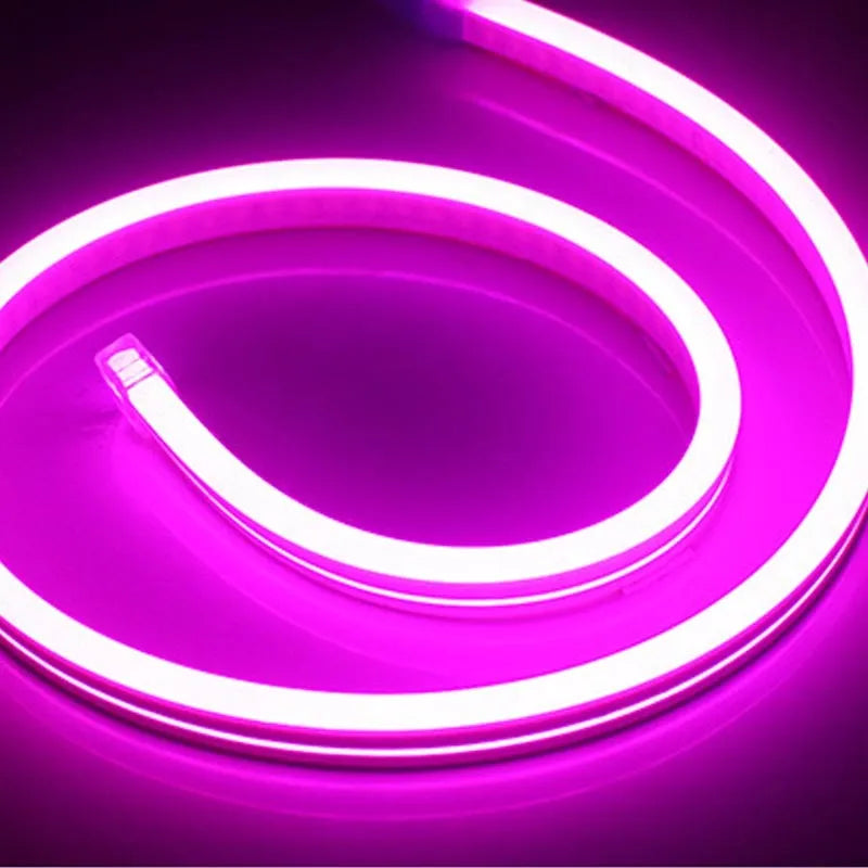 100-metre reel of flexible 12V silicone neon LED strip lighting in multiple colour options.