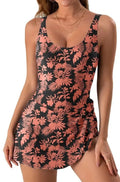 Tight backless one-piece swimsuit for women with striped pattern in polyester material