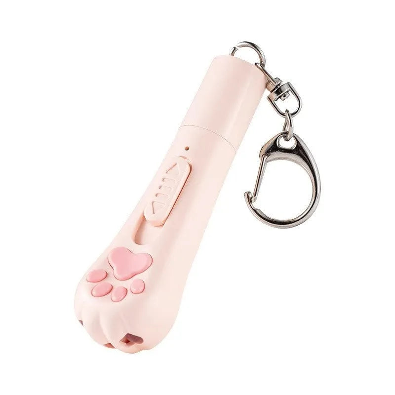 USB-powered cat tease wand with a light-up end in sky blue colour