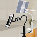 Black flexible phone and tablet mount holder with suction base and adjustable bendy arm