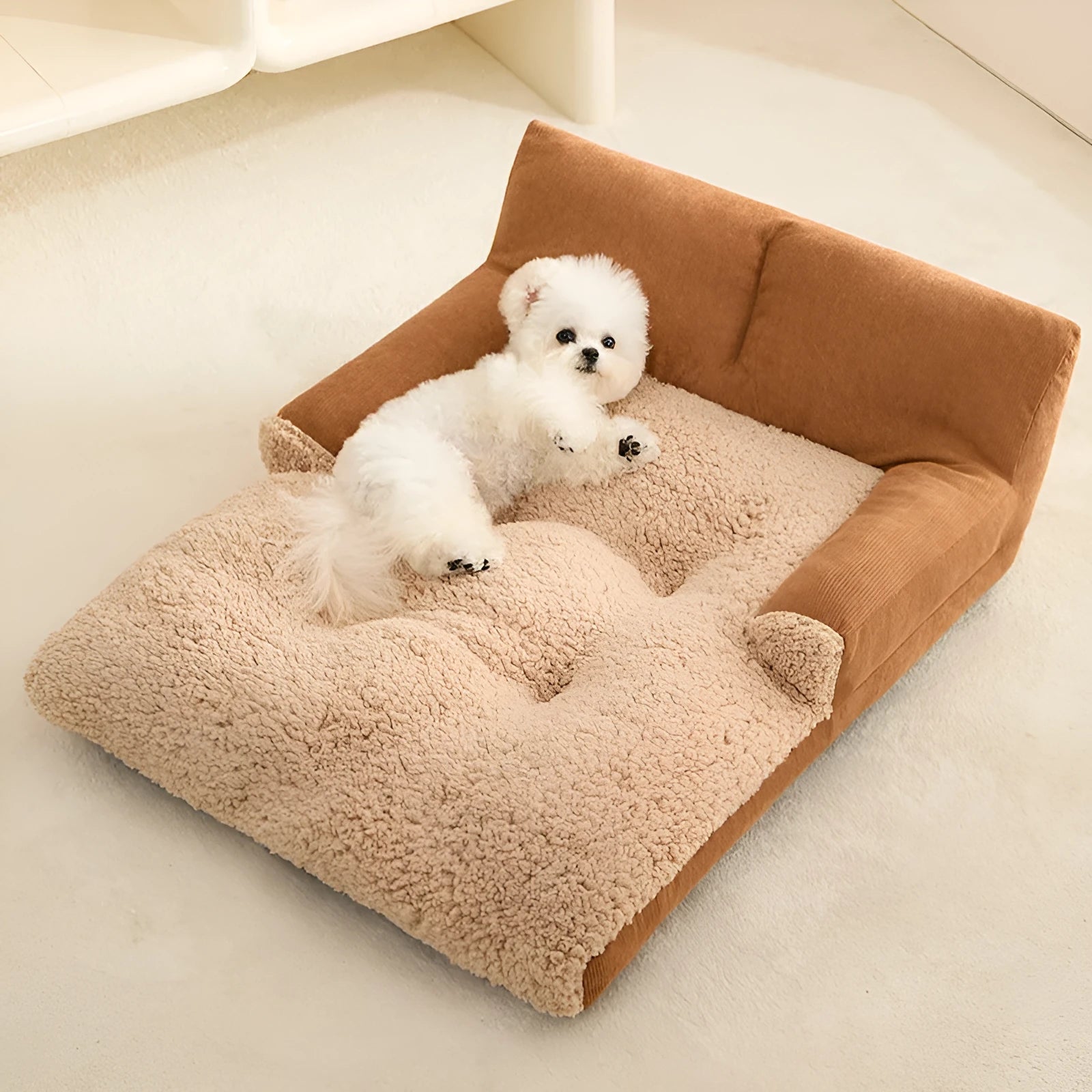 Four season pet kennel bed with removable cushion in three sizes for small medium dogs and cats