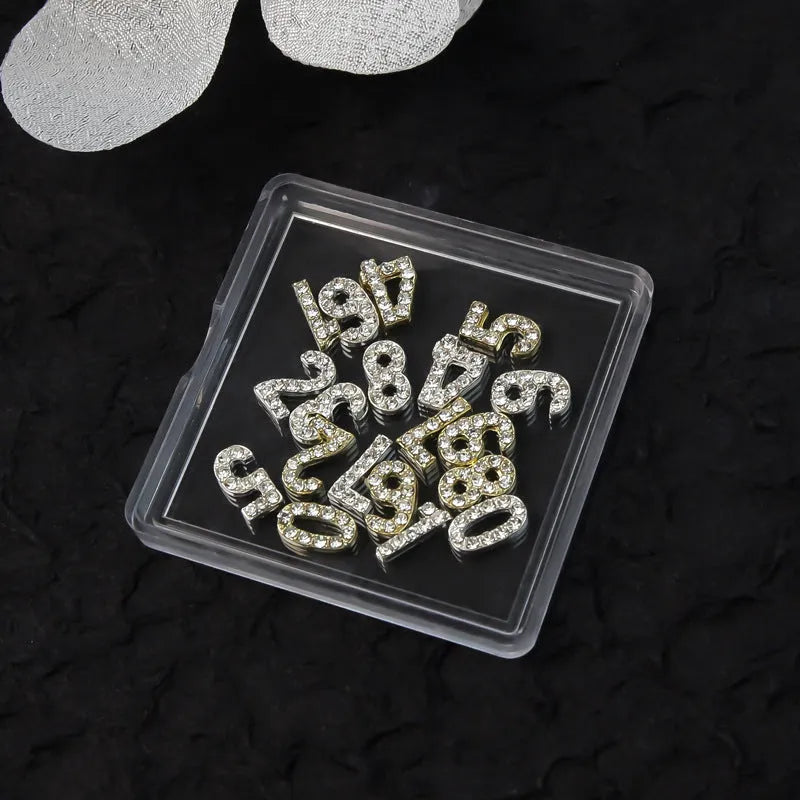 12 Constellation Nail Art Accessories set of metal alloy Princess Series decals with letters pattern in gold tone