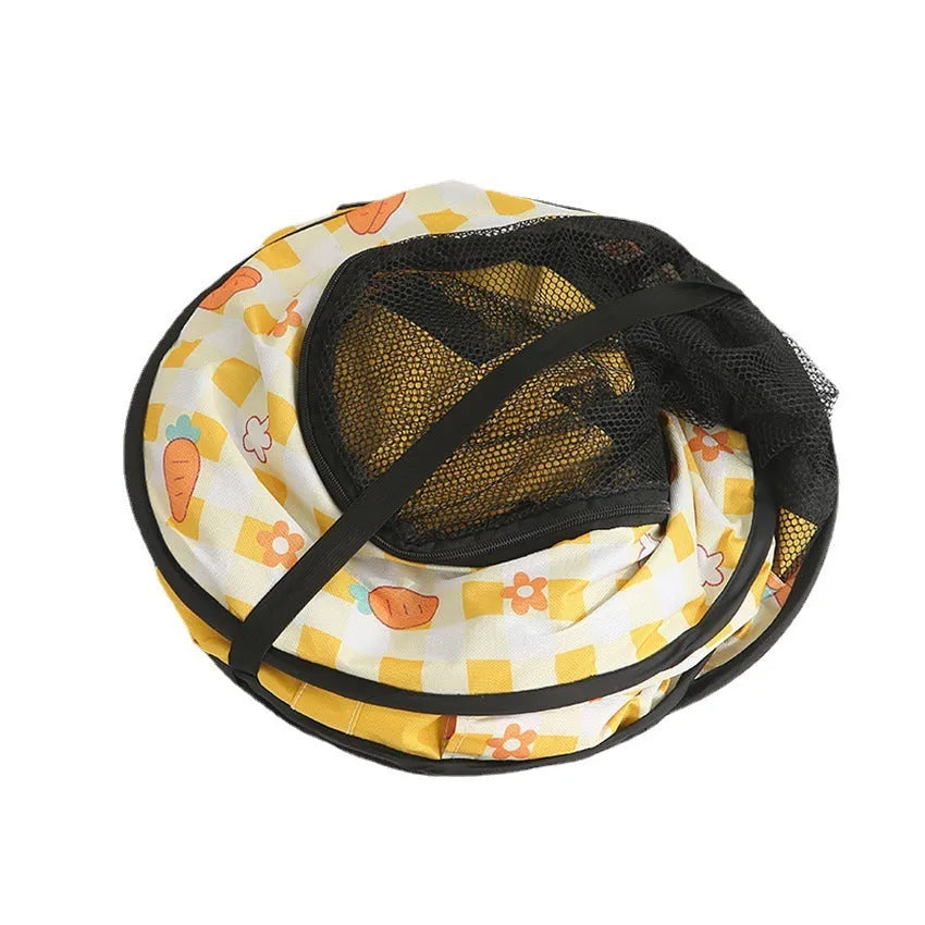 Breathable cloth cat delivery room pet tent in yellow carrot design with size M dimensions