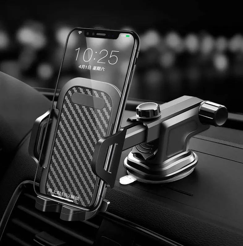 Black car phone holder for mobile phones 4 to 7 inches in size