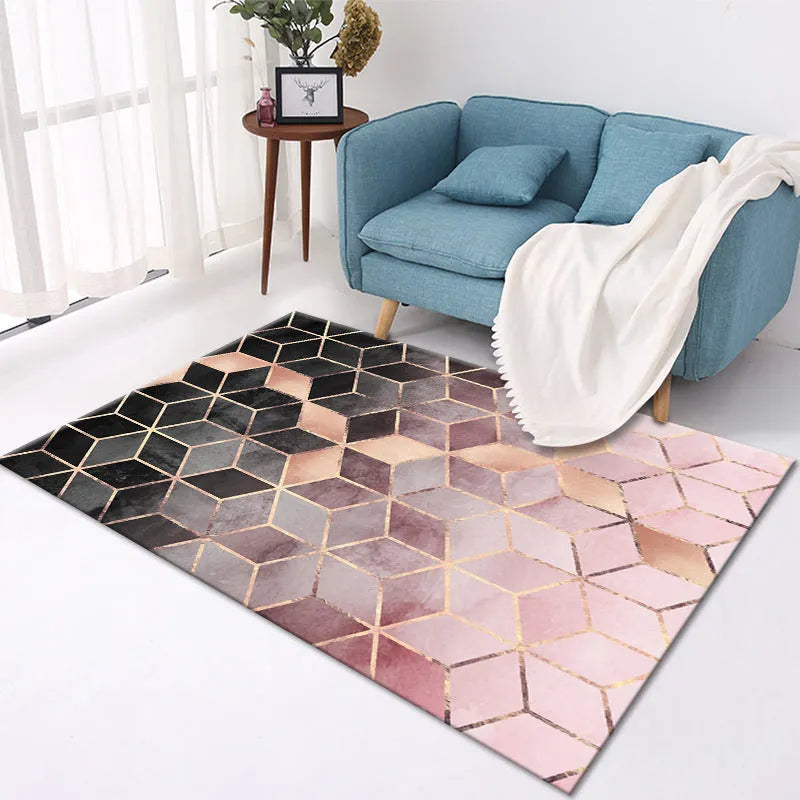 Home crystal velvet polyester carpet machine-woven rectangle floor mat multiple sizes and colours