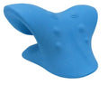 Pink and blue swan-shaped manual neck massager with six wheels and a white crystal jade scraping board.