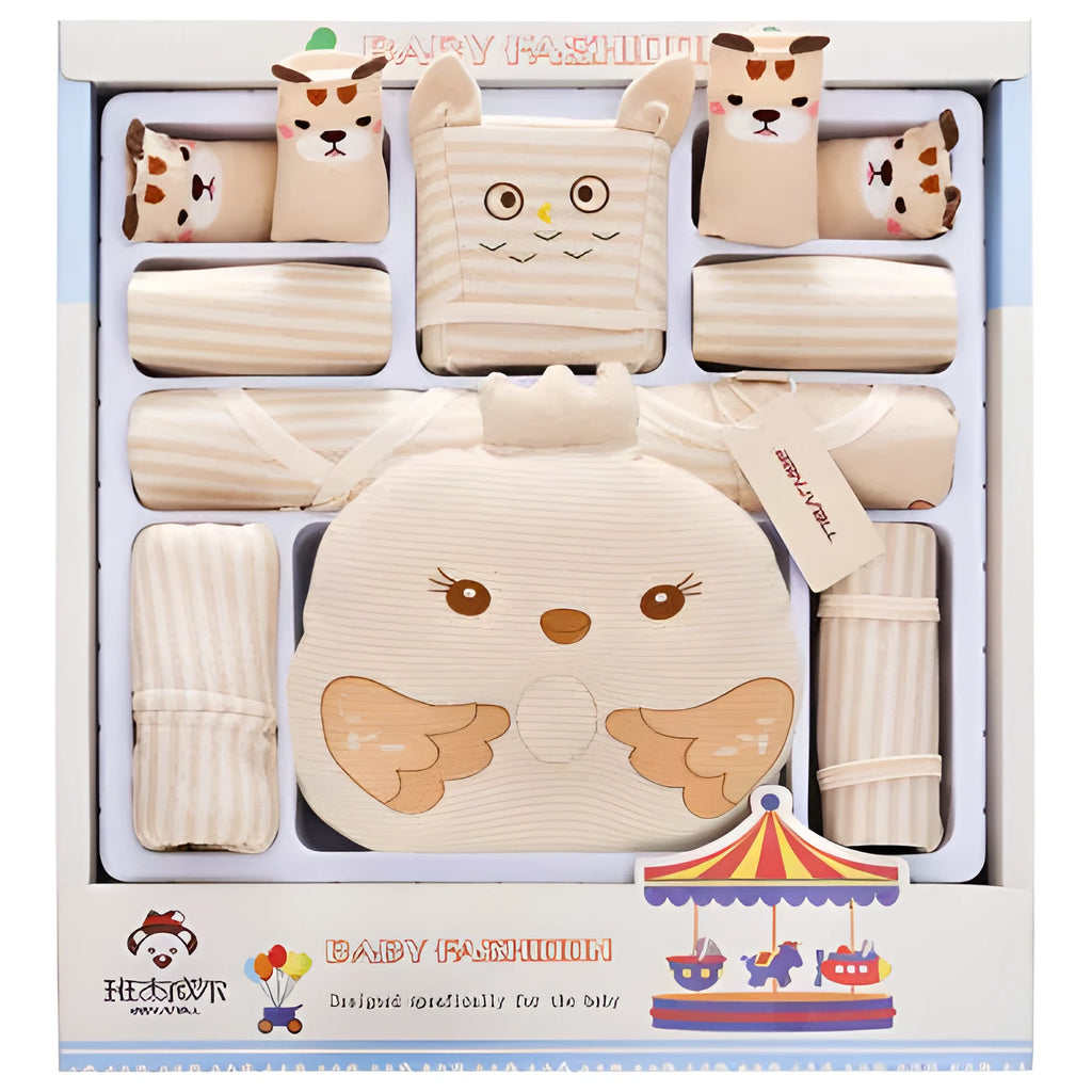 Cotton baby clothes gift box with cartoon animal prints for newborns 0-1 year