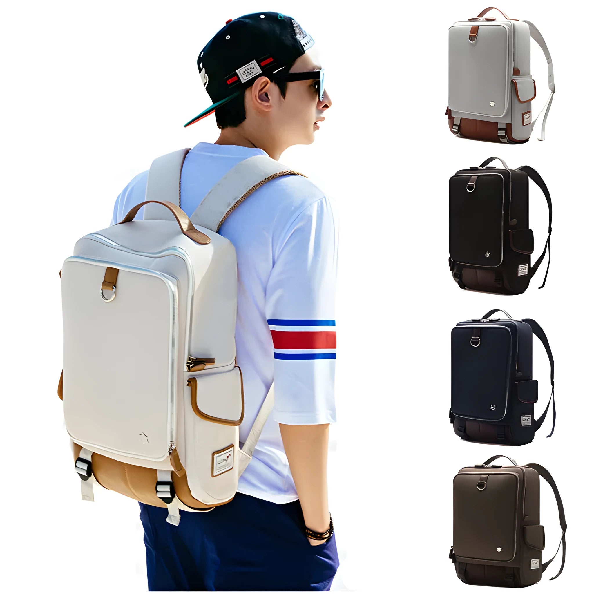 Korean-style Oxford cloth backpack for men in seven colour options