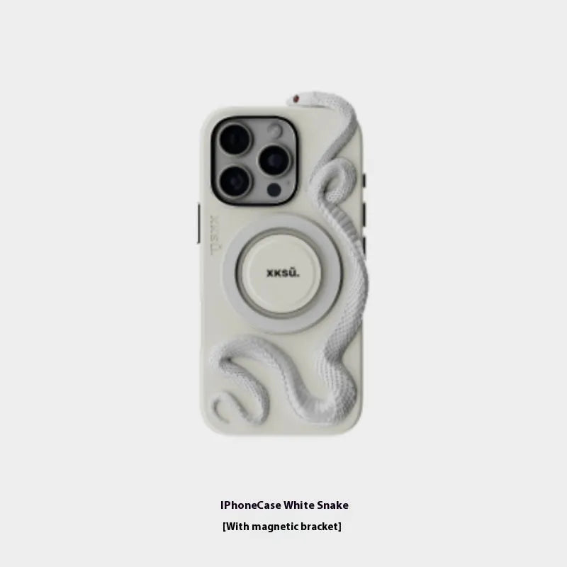 Leather full-coverage protective case for Apple iPhone models in pink, black, and white.
