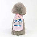 Cotton coconut tree embroidery pet clothing in pink for small to large dogs with casual style