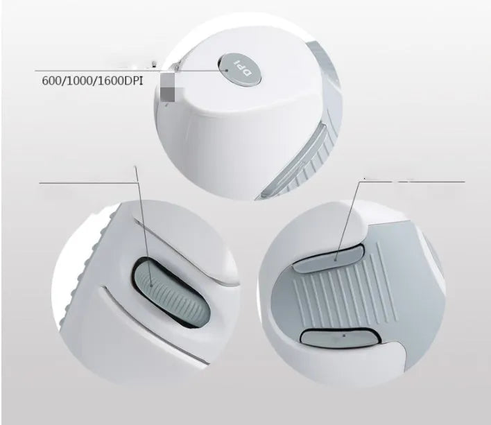 M618 black and white wireless vertical ergonomic mouse for right hand on desk.