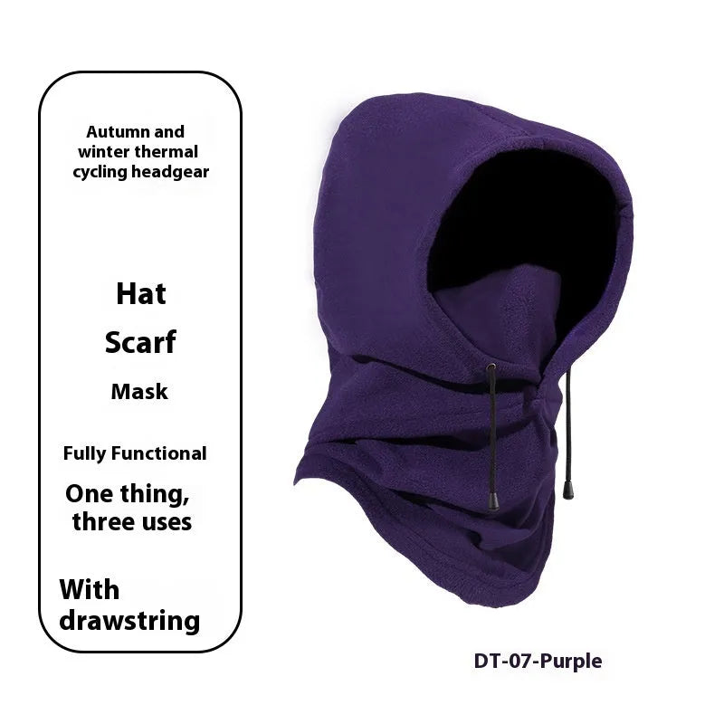Thermal windproof cycling sports mask in polar fleece black free size unisex face cover