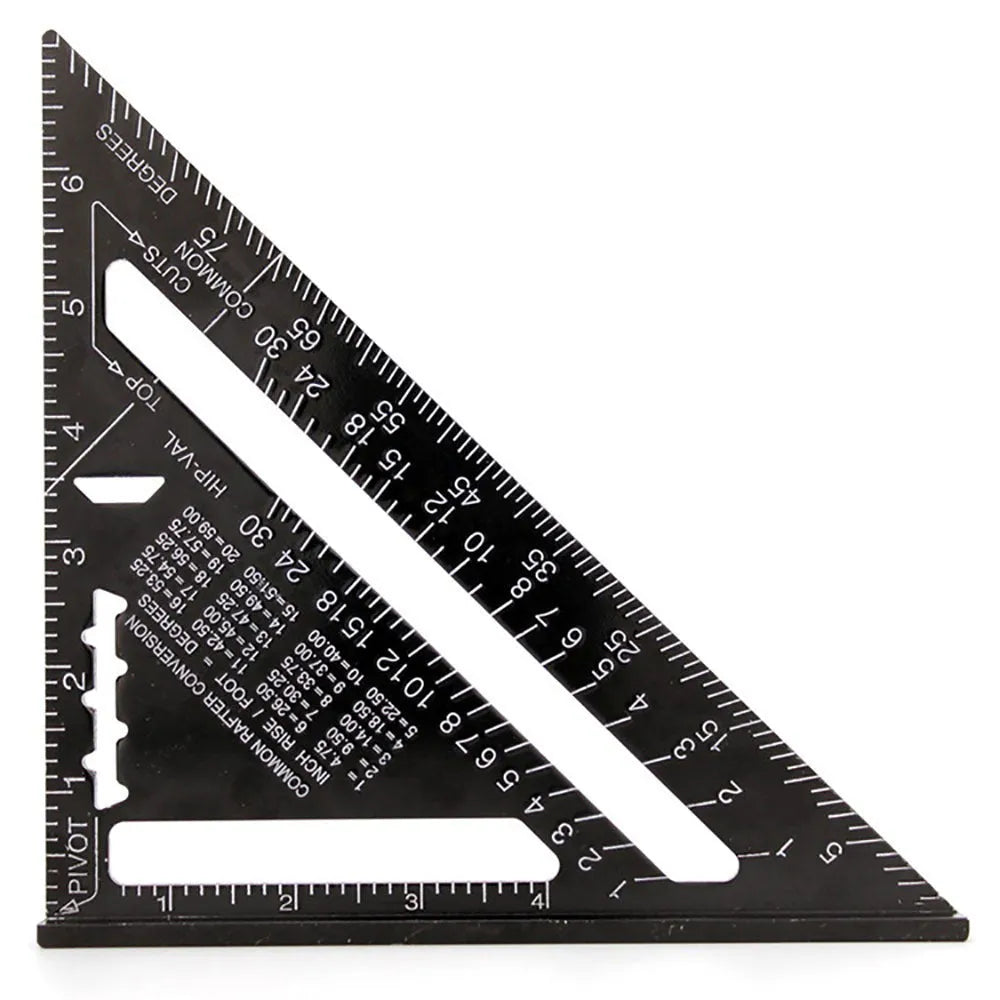 Aluminium alloy woodworking measuring square with triangle ruler design showing 90 degree angle
