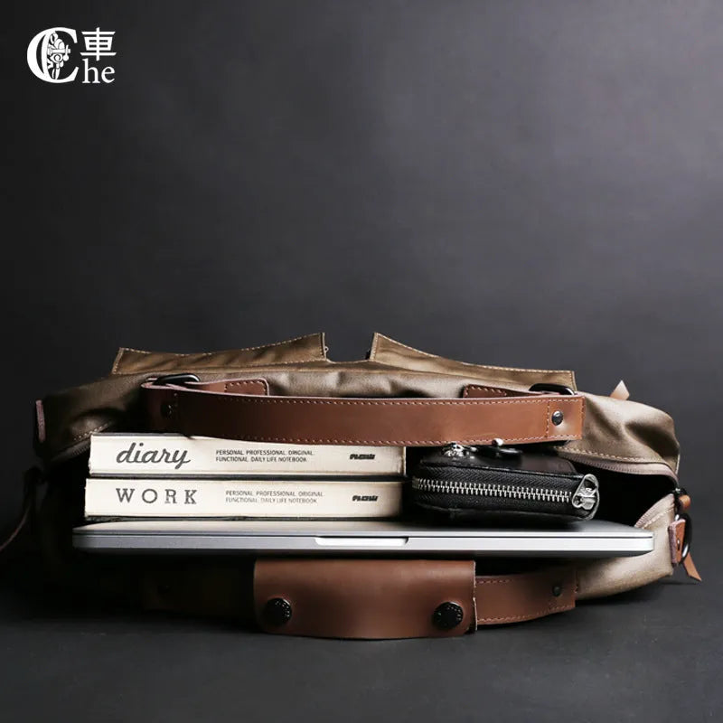 Dpark black laptop bag with single shoulder strap showing 14 inch laptop compartment
