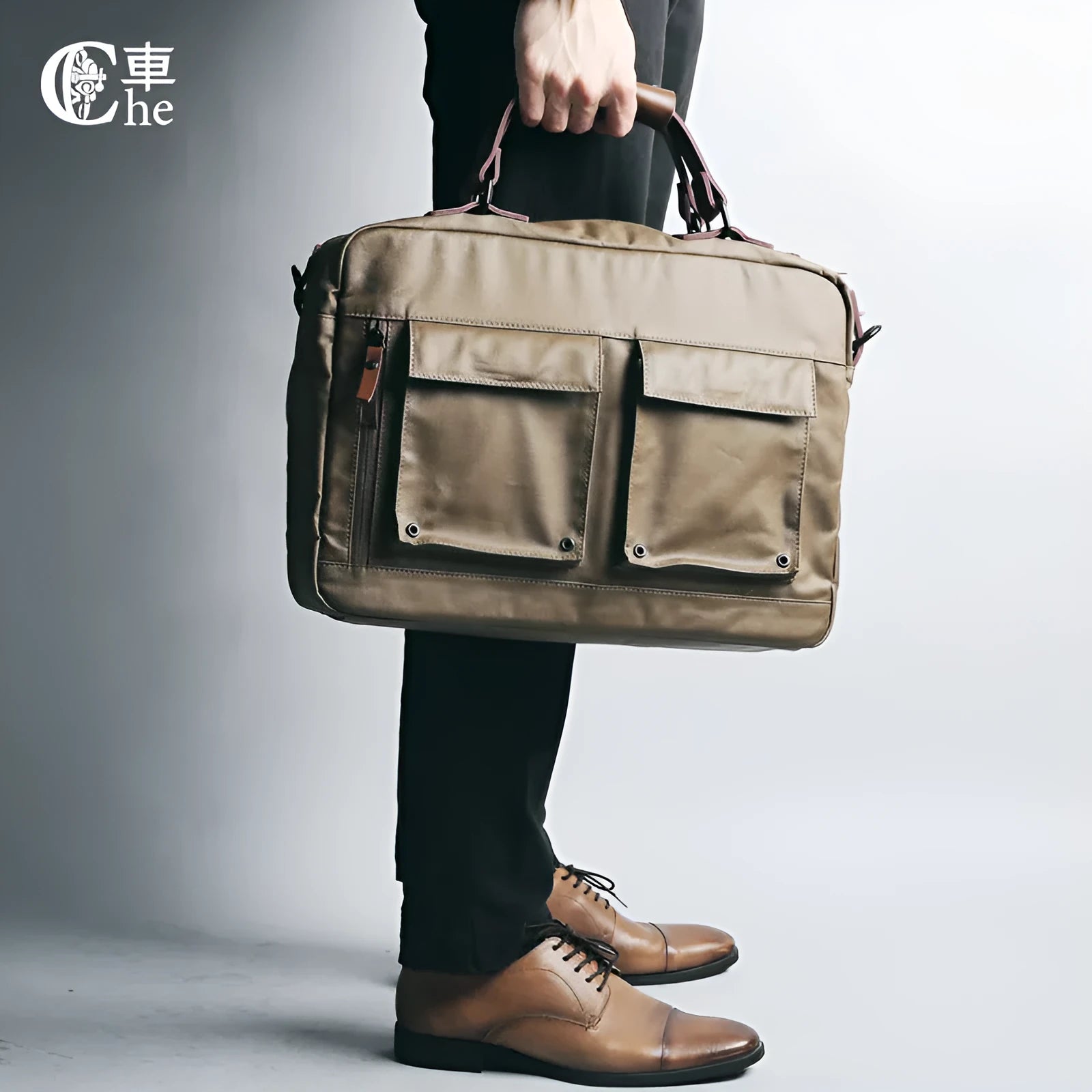 Dpark black laptop bag with single shoulder strap showing 14 inch laptop compartment