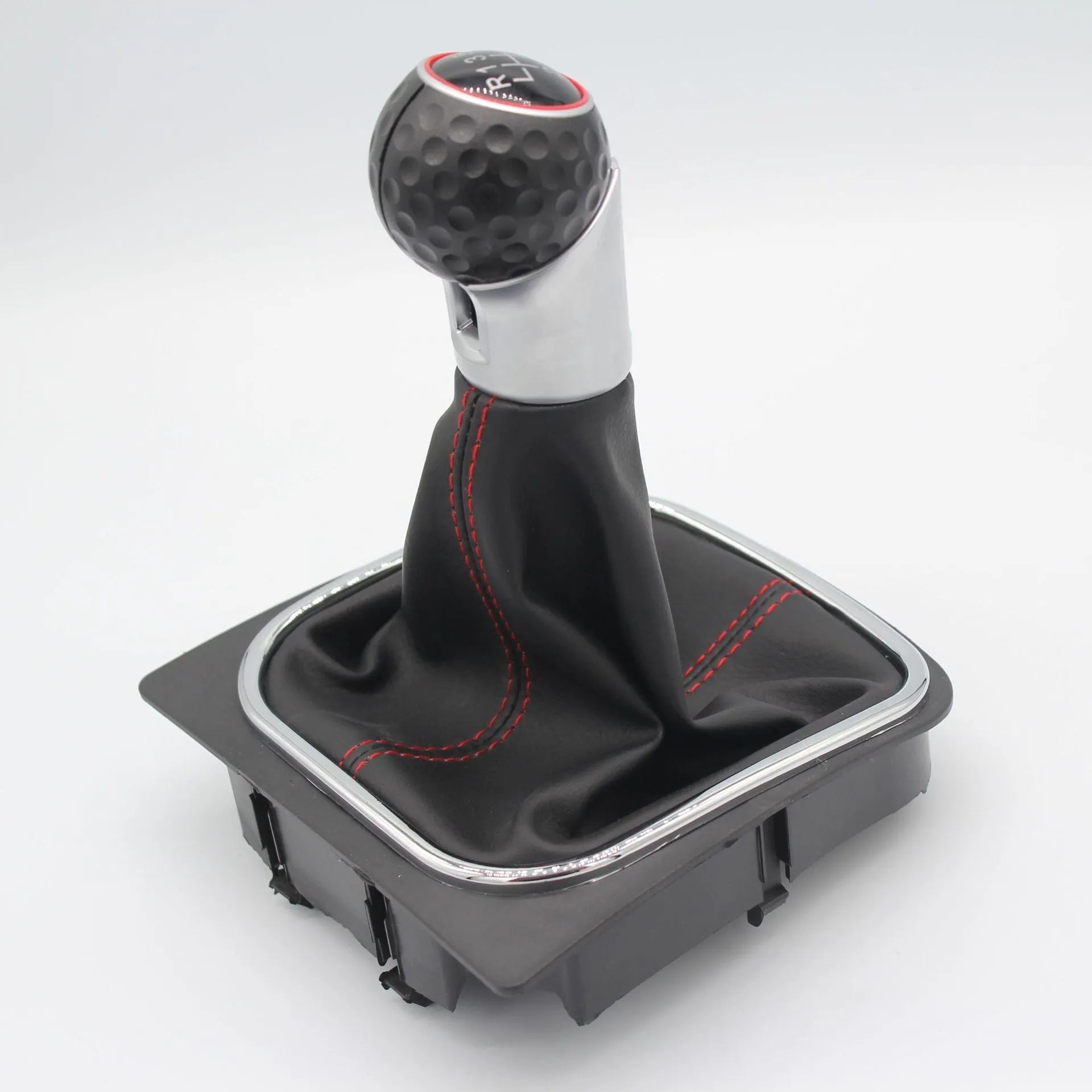 Leather gear knob handball for manual Volkswagen Golf 5, Golf 6, and Golf 7 models.