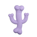 Cactus-shaped dog chew toy in beige, blue, or purple, made from bamboo fibre and rubber.