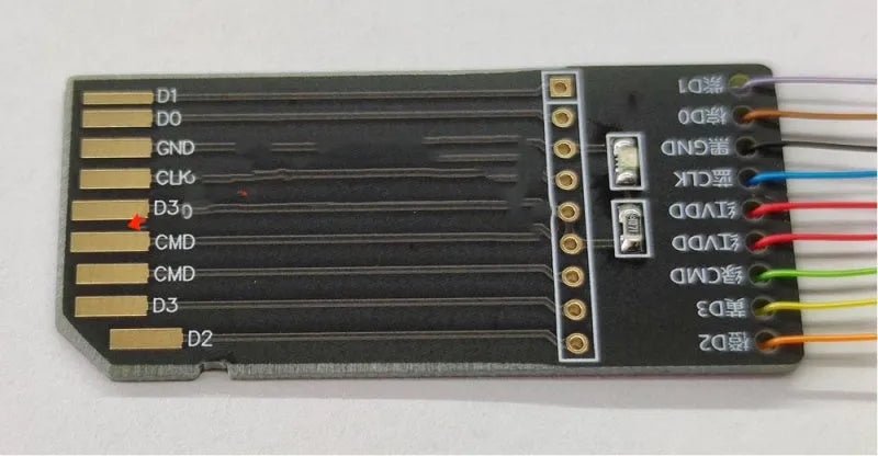 EMMC read and write diagnostic tool for car audio host maintenance with SD card connector