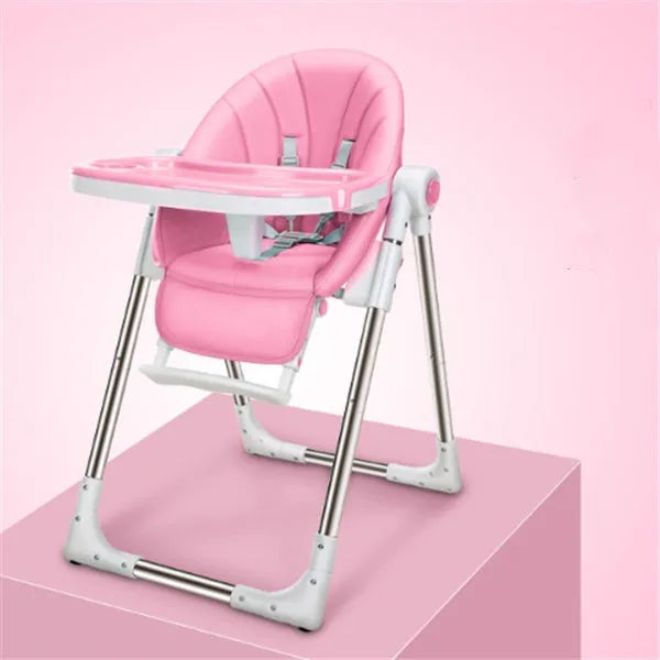 Baby chair for toddlers 24 months plus with grow-up design and eco-friendly waterproof plate, available in pink.