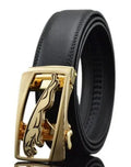 Men's automatic buckle leather belt in cowhide with 3.5cm width