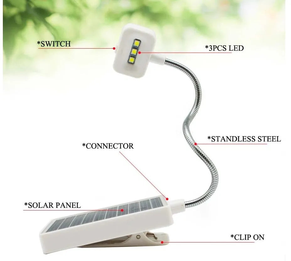 White outdoor solar lamp with plastic shade and solar panel on top.