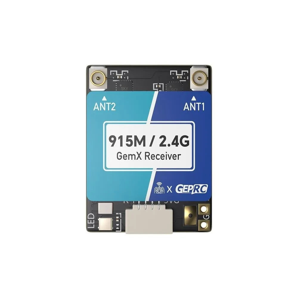 ELRS dual-frequency drone receiver kit with metal base station, antennas, and installation accessories