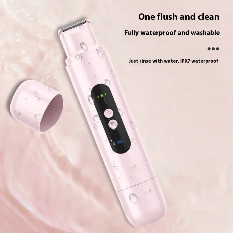 Portable electric armpit hair trimmer depilator with floating blade in pink and white colour options