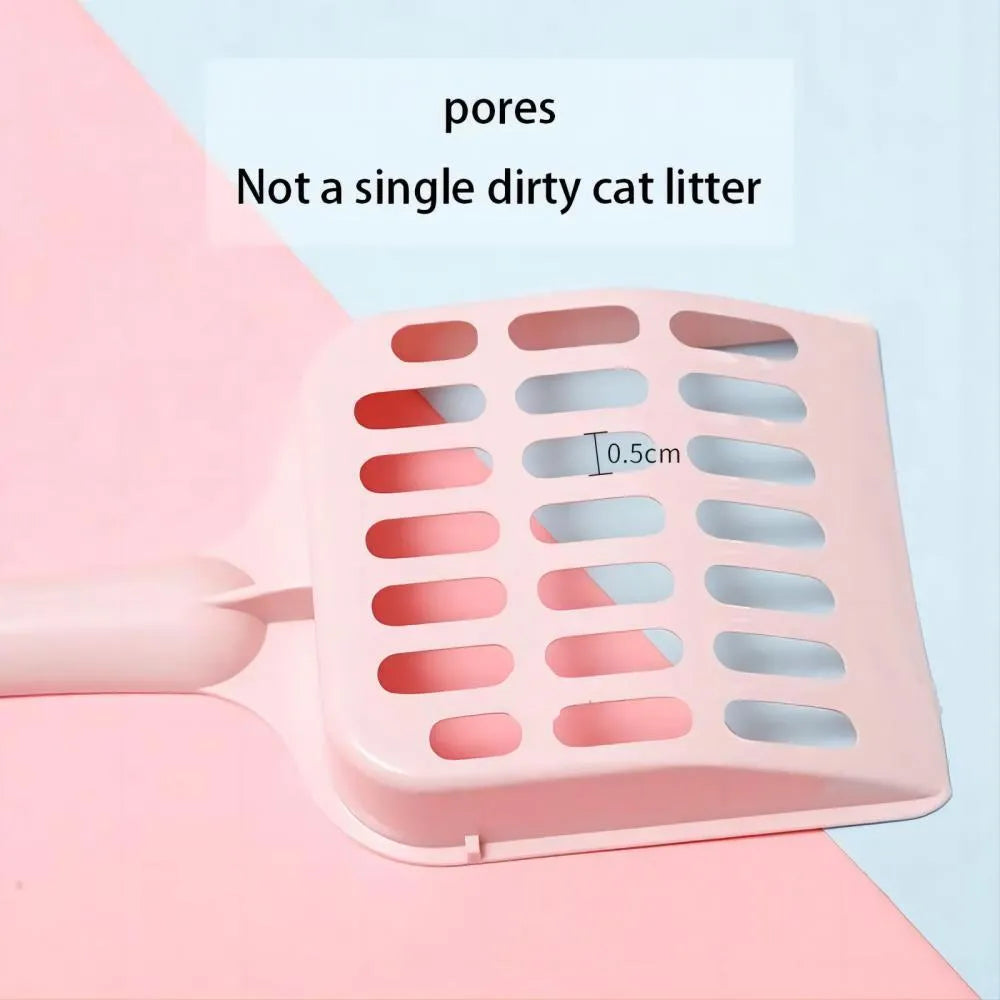 Blue plastic cat litter scoop, 20cm long, for cleaning litter trays.