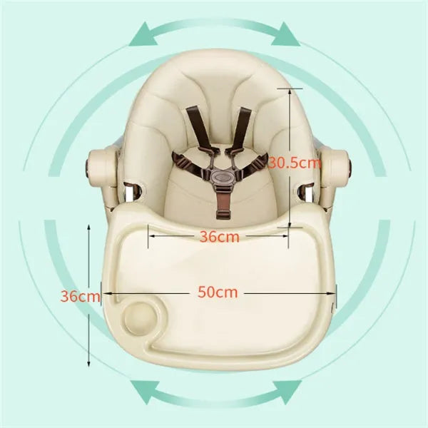 Baby chair for toddlers 24 months plus with grow-up design and eco-friendly waterproof plate, available in pink.