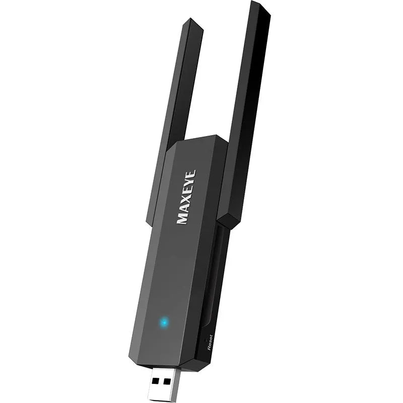 Black wireless signal amplifier 300Mbps MTK chip with hidden heat sinks on left side