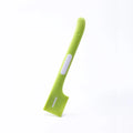 Green TPR pet feeding spoon with long handle and right-angle scoop for canned food