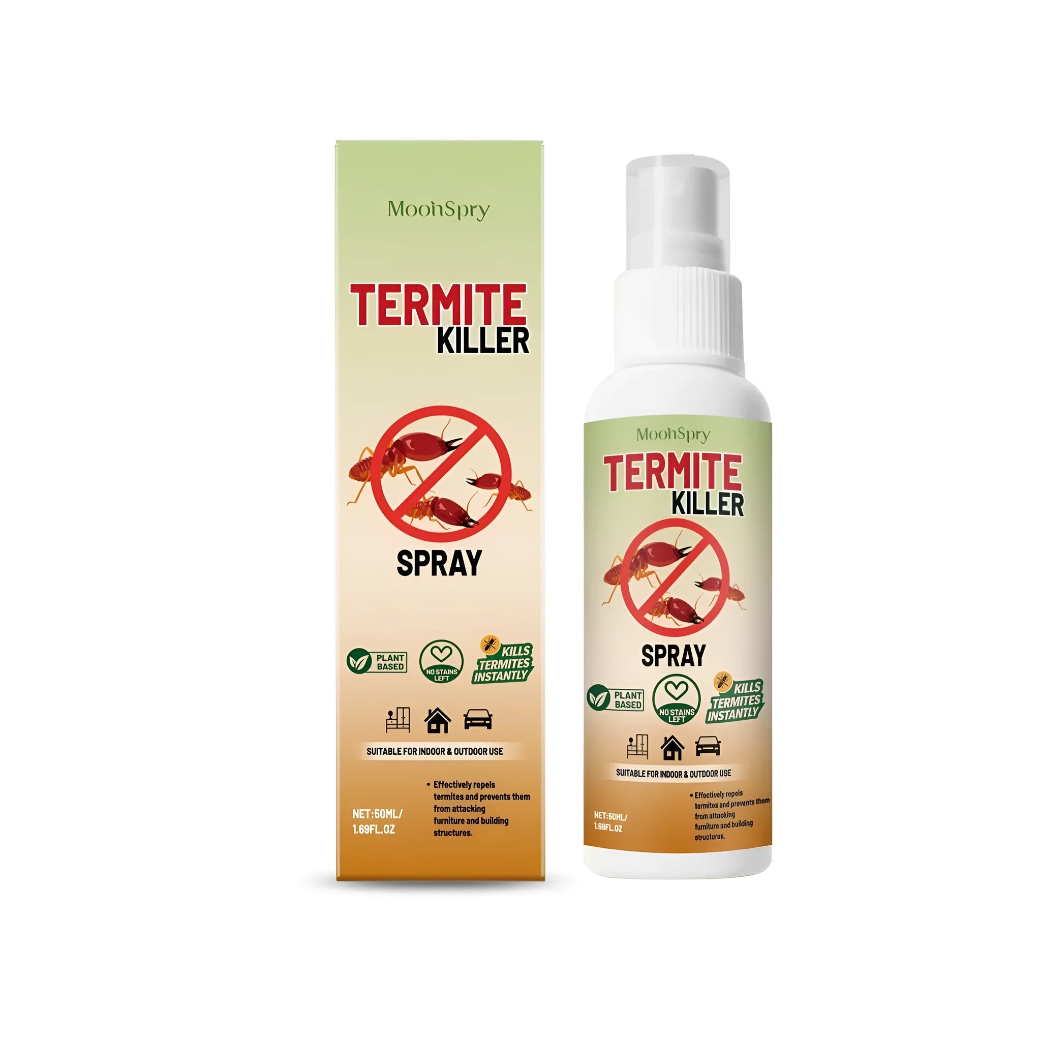 50ml plastic spray bottle of ant killer insecticide with menthol formula for indoor use.